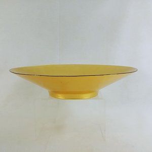 Bowl Glass Decorative Tabletop Centerpiece Gold Foil Large Deep 13.25"